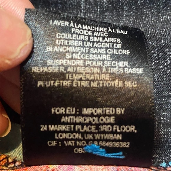 Anthropologie Maeve Floral Buttonfront Blouse Size 2P - Picture 9 of 9